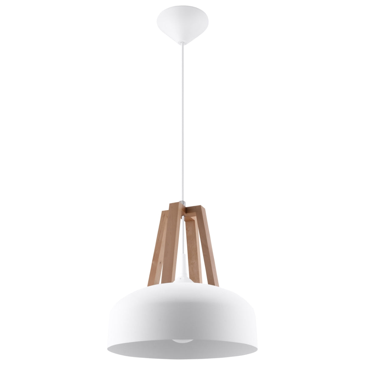 Hanglamp CASCO wit/natuurlijk hout
