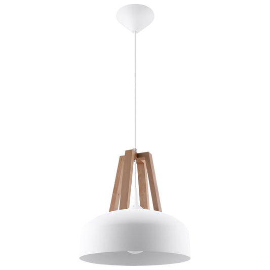 Hanglamp CASCO wit/natuurlijk hout