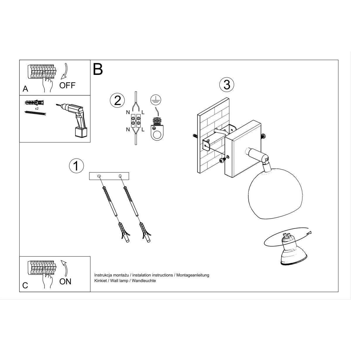 Wandlamp OCULARE wit