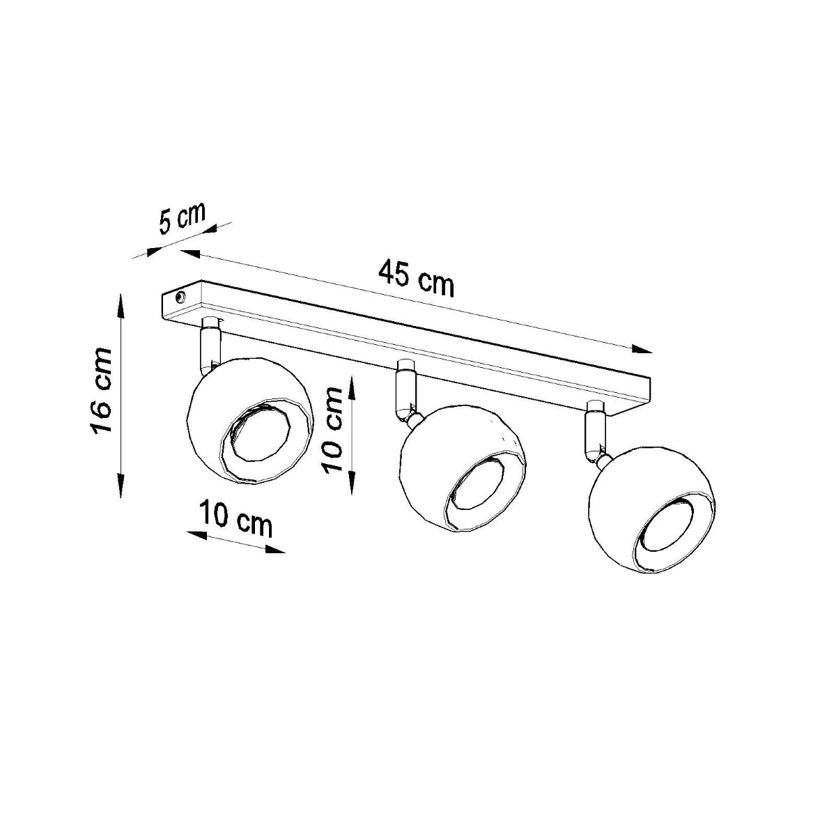 Plafondlamp OCULARE 3 zwart