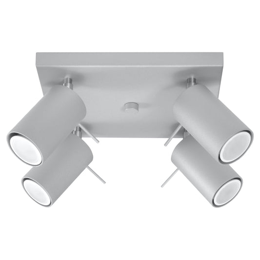 Plafondlamp RING 4 grijs