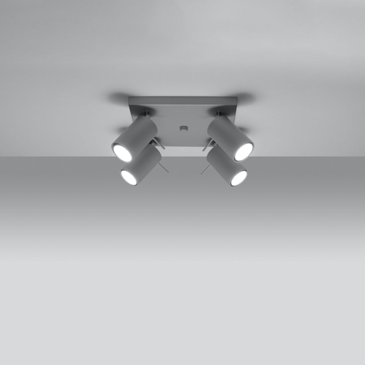 Plafondlamp RING 4 grijs