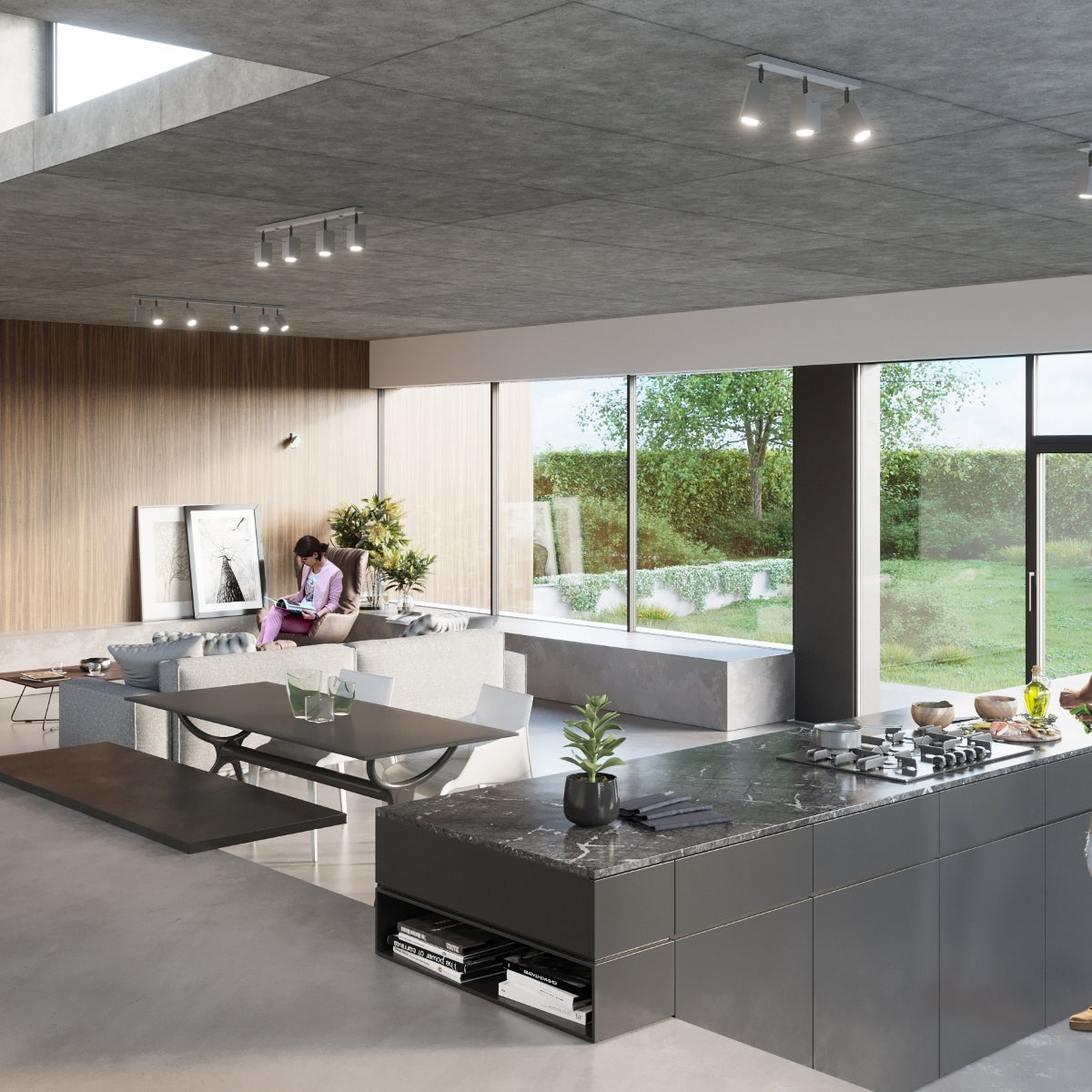 Plafondlamp MERIDA 4 grijs
