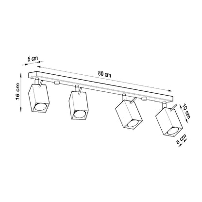 Plafondlamp MERIDA 4L wit