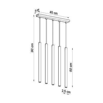 Hanglamp PASTELO 5 wit