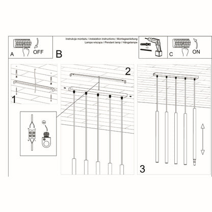 Hanglamp PASTELO 5 wit