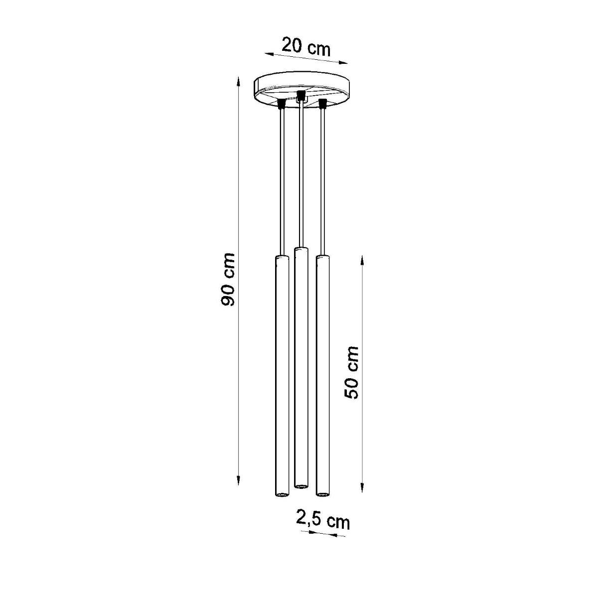 Hanglamp PASTELO 3P zwart