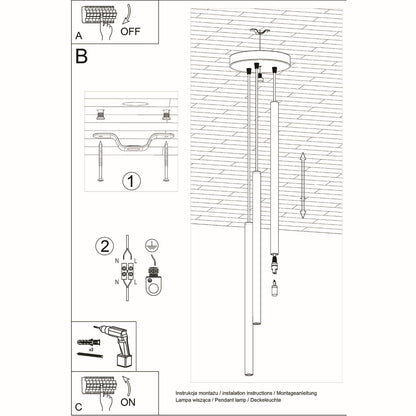 Hanglamp PASTELO 3P zwart
