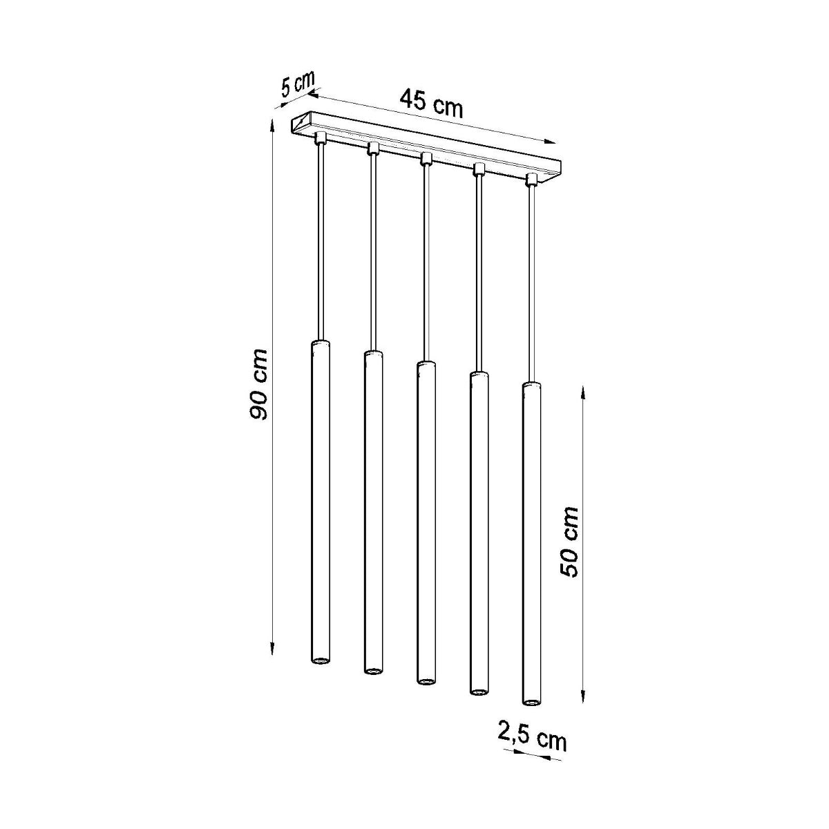 Hanglamp PASTELO 5 zwart
