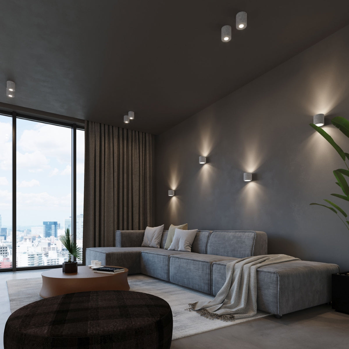 Plafondlamp ORBIS beton