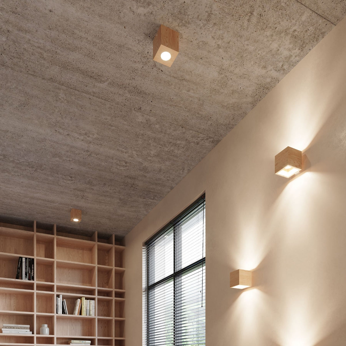 Wandlamp QUAD naturel hout
