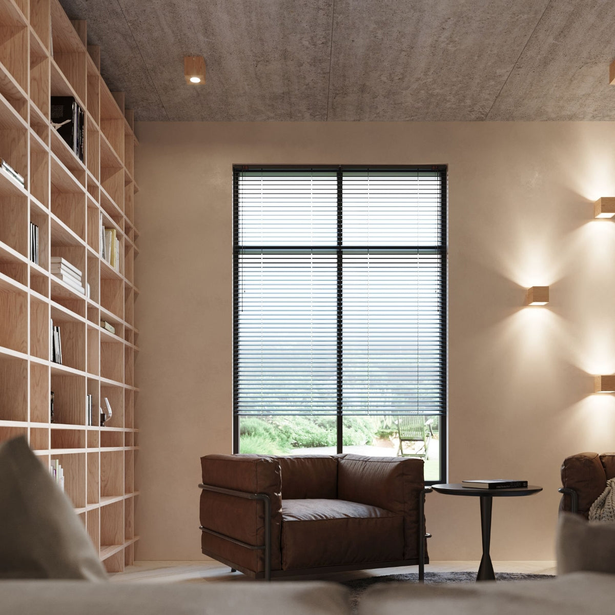 Wandlamp QUAD naturel hout