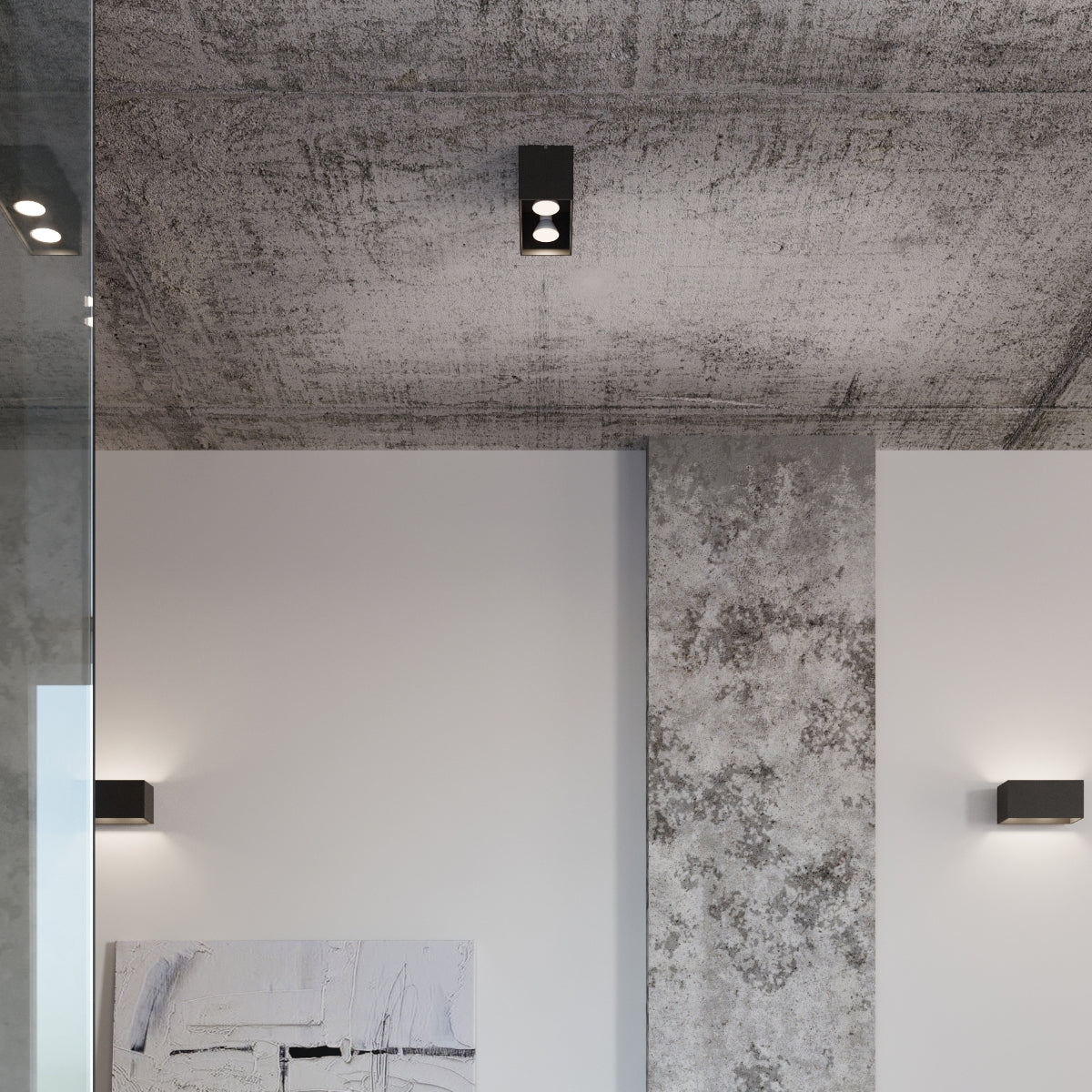 Wandlamp QUAD MAXI grijs