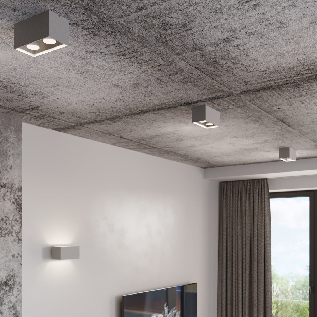 Wandlamp QUAD MAXI zwart