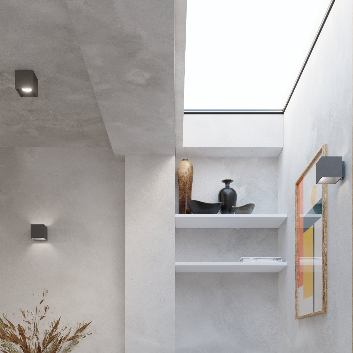Wandlamp QUAD 1 antraciet