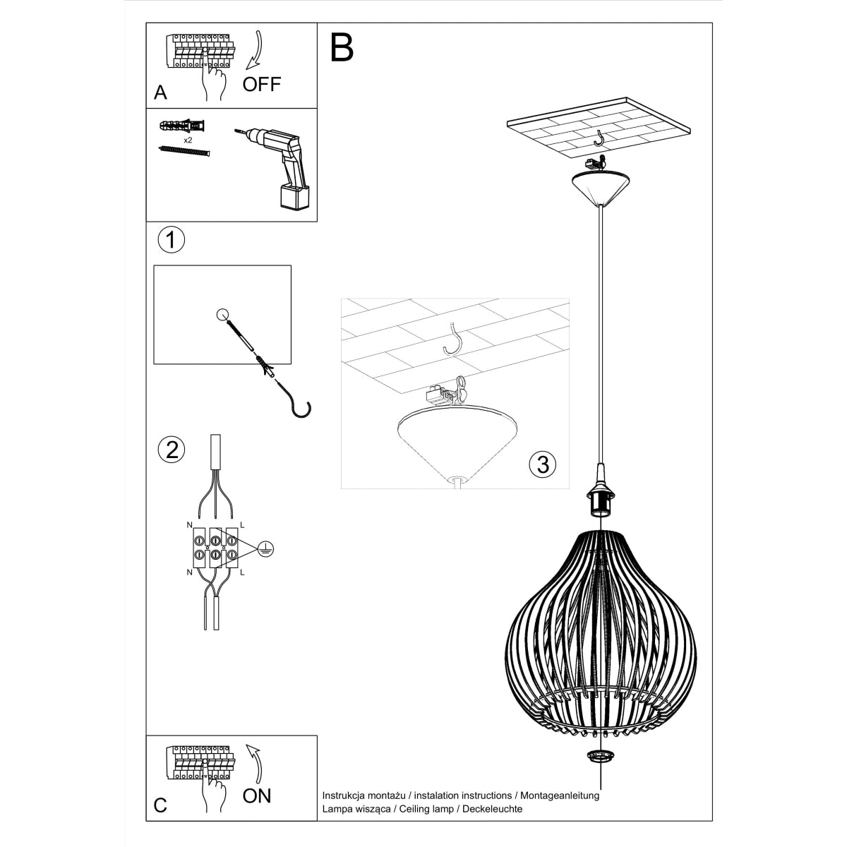 Hanglamp APRILLA hout