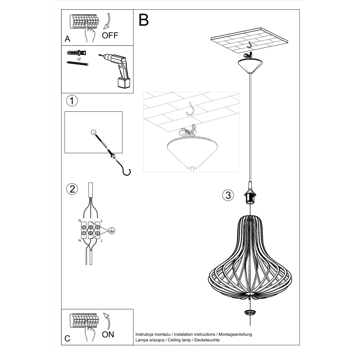 Hanglamp ELZA hout