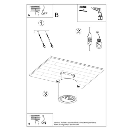 Plafondlamp CULLO beton