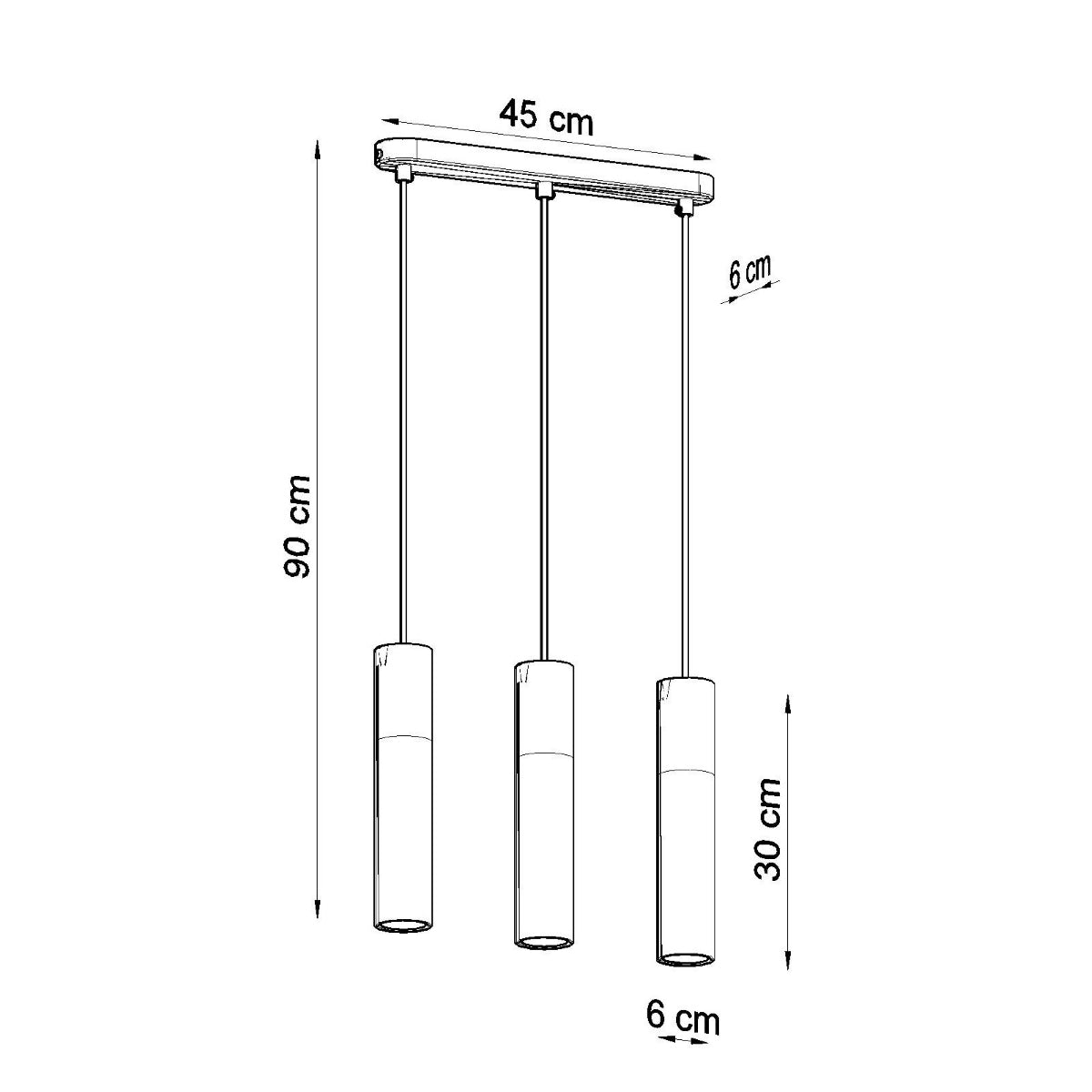 Hanglamp BORGIO 3L zwart