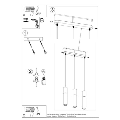Hanglamp BORGIO 3L zwart
