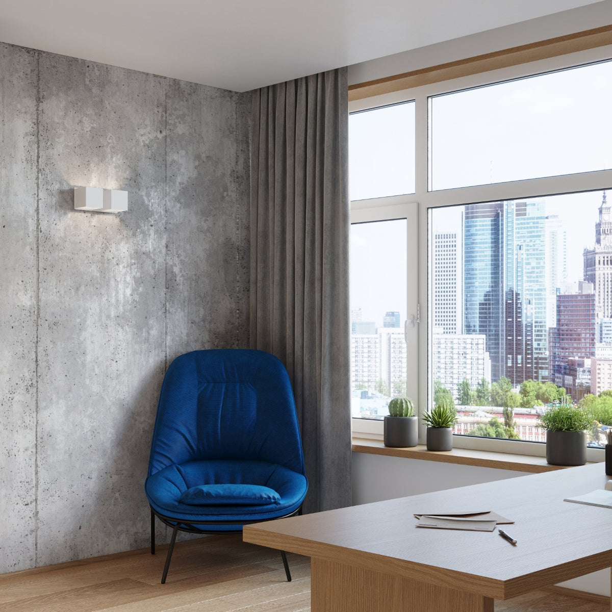 Wandlamp QUAD 2 wit