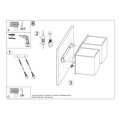 Wandlamp QUAD 2 grijs