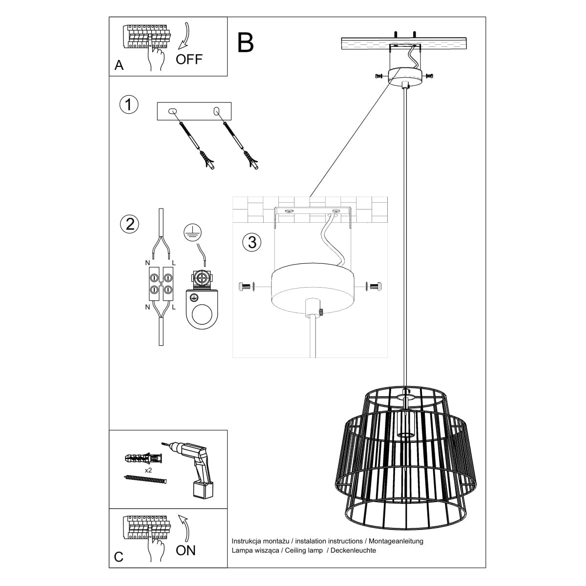 Hanglamp GATE wit