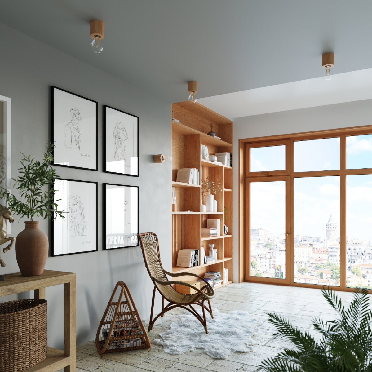 Wandlamp SALGADO naturel hout