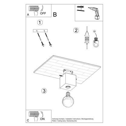 Plafondlamp ARIZ beton