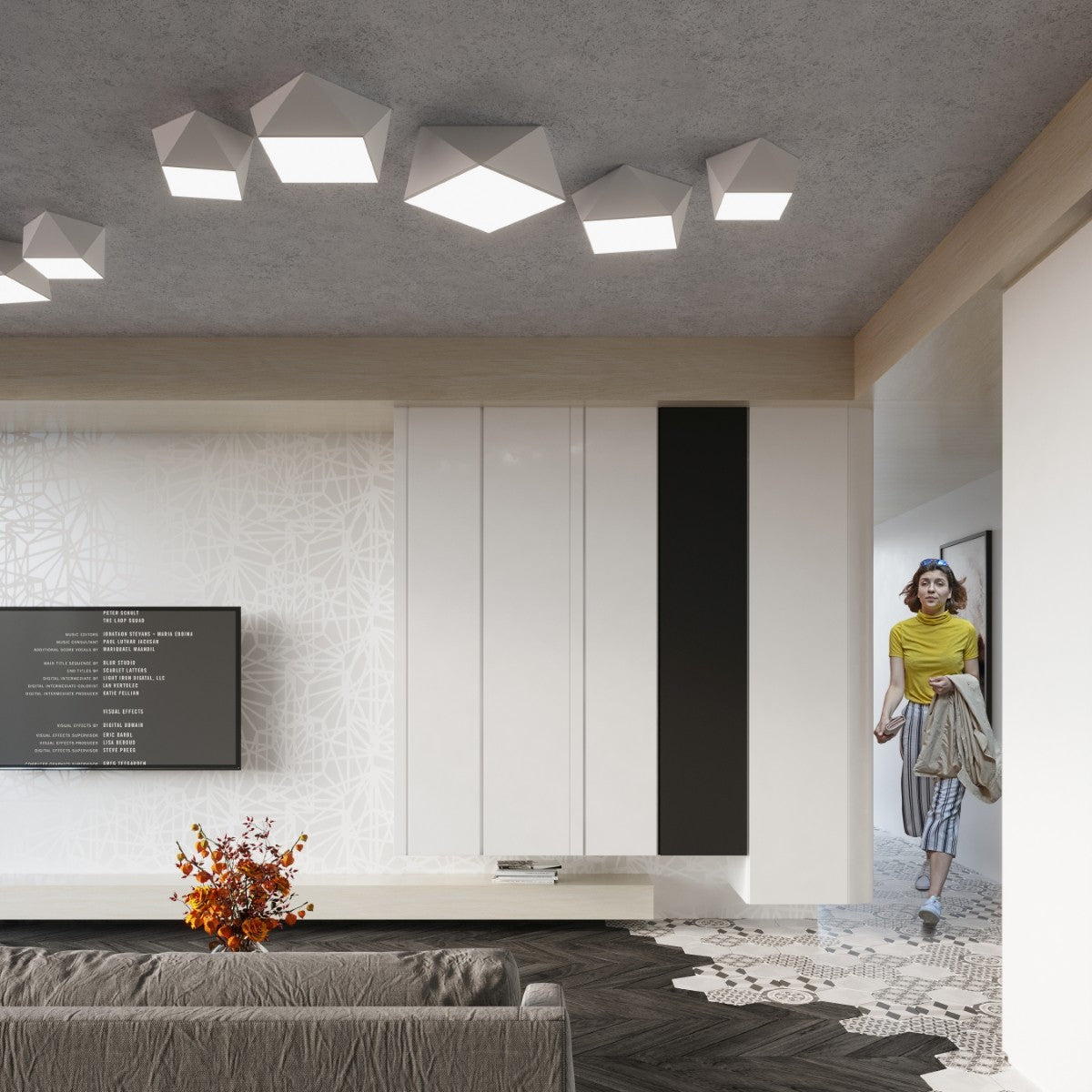 Plafondlamp HEXA 25 wit