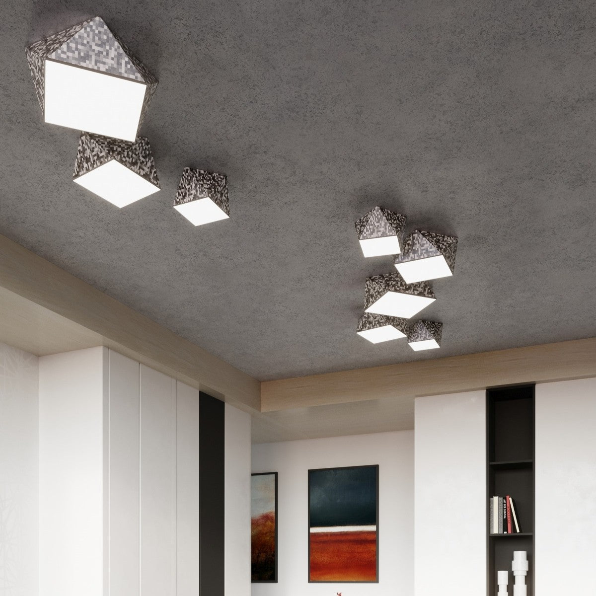 Plafondlamp HEXA 25 zilver