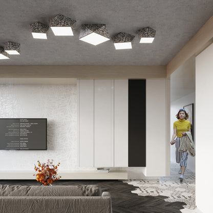 Plafondlamp HEXA 35 zilver