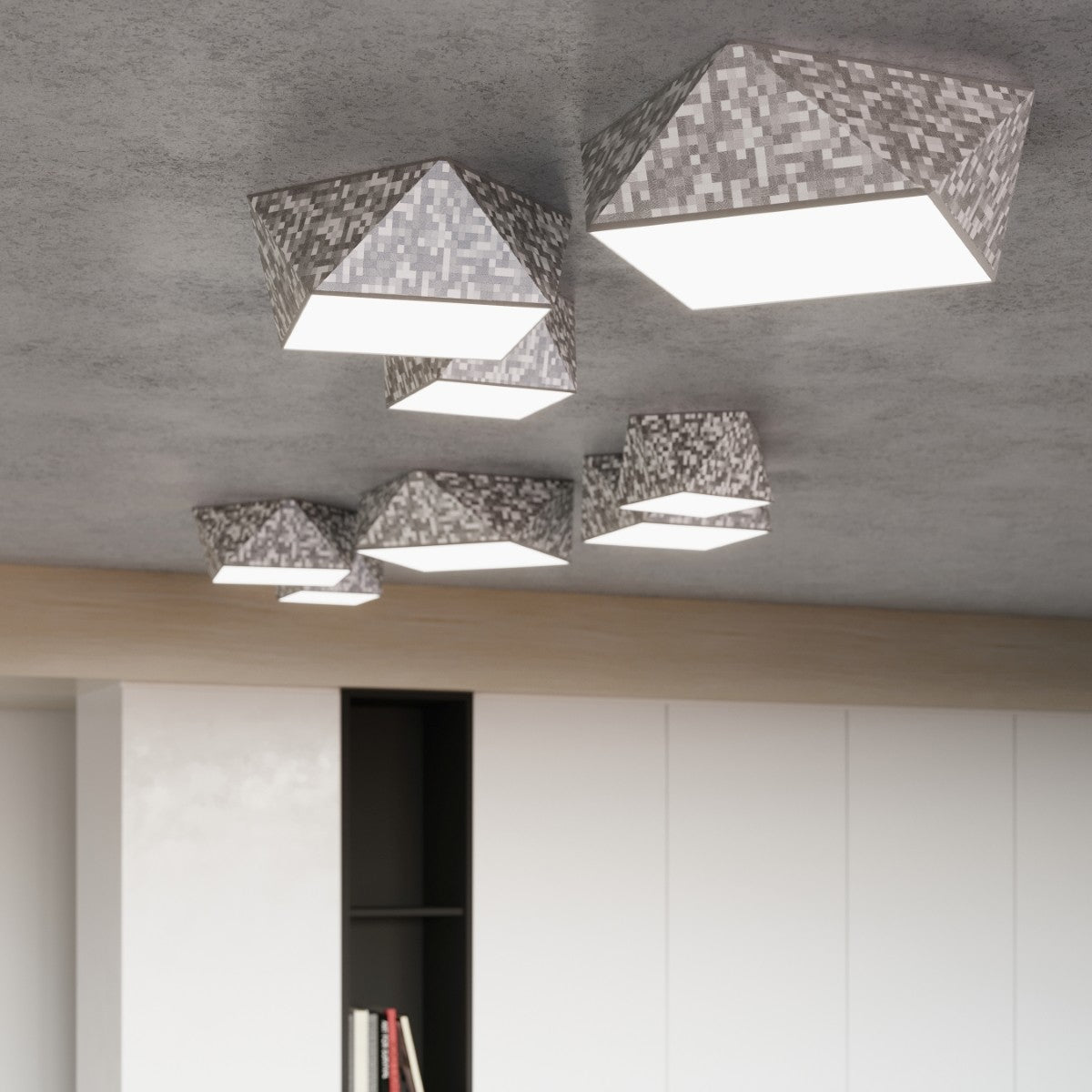 Plafondlamp HEXA 35 zilver