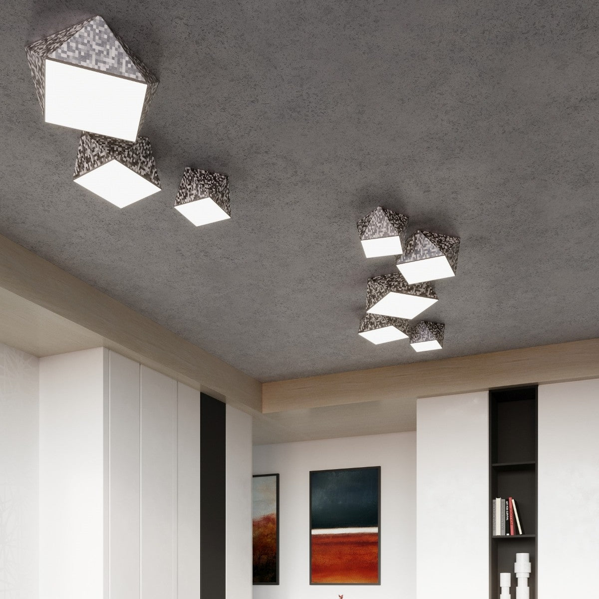 Plafondlamp HEXA 45 zilver