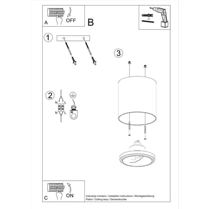 Plafondlamp TIUBE grijs