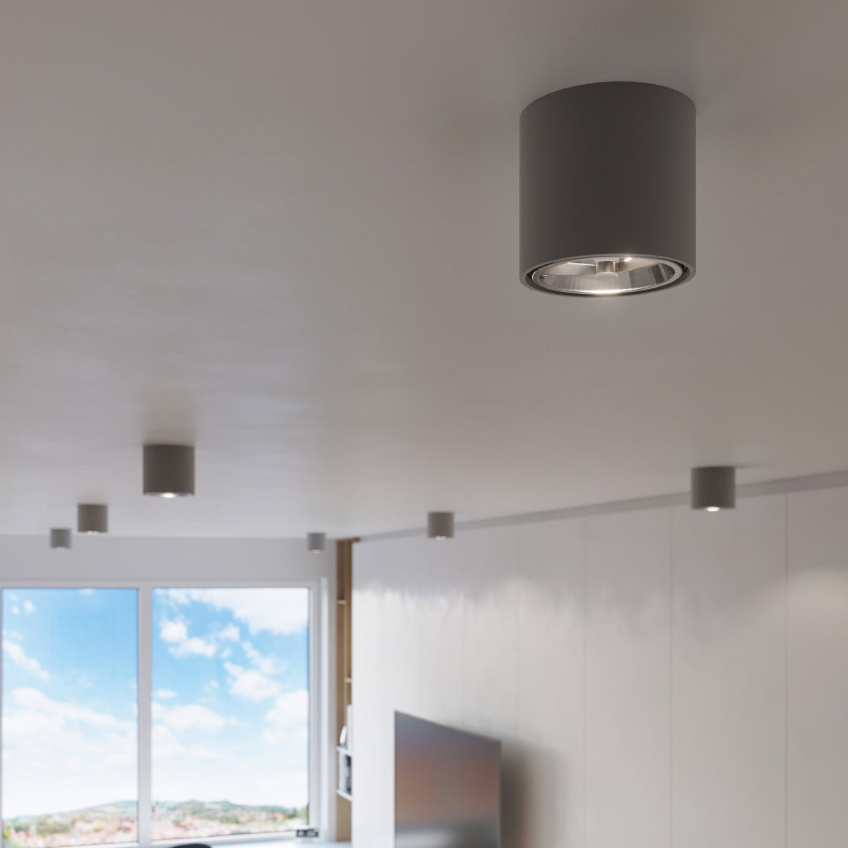 Plafondlamp TIUBE grijs