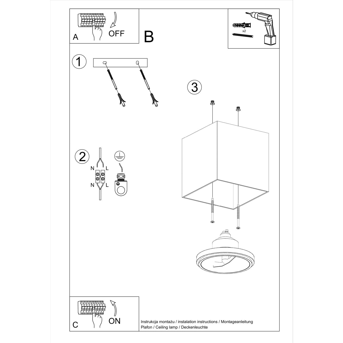 Plafondlamp BLAKE wit
