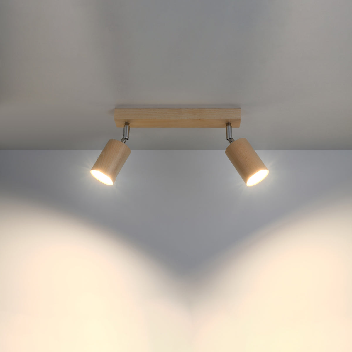 Plafondlamp BERG 2 naturel hout