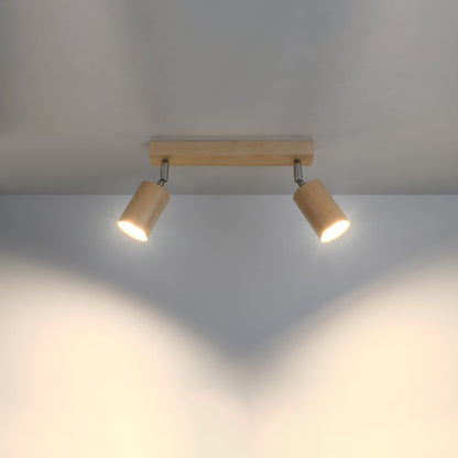 Plafondlamp BERG 2 naturel hout