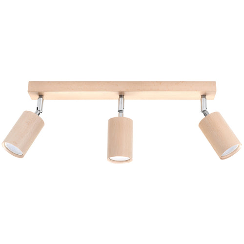 Plafondlamp BERG 3 naturel hout