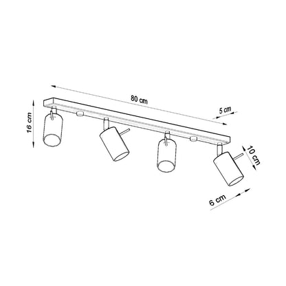 Plafondlamp RING 4L chroom