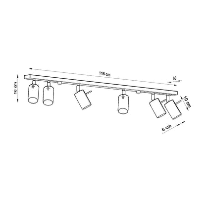 Plafondlamp RING 6L chroom