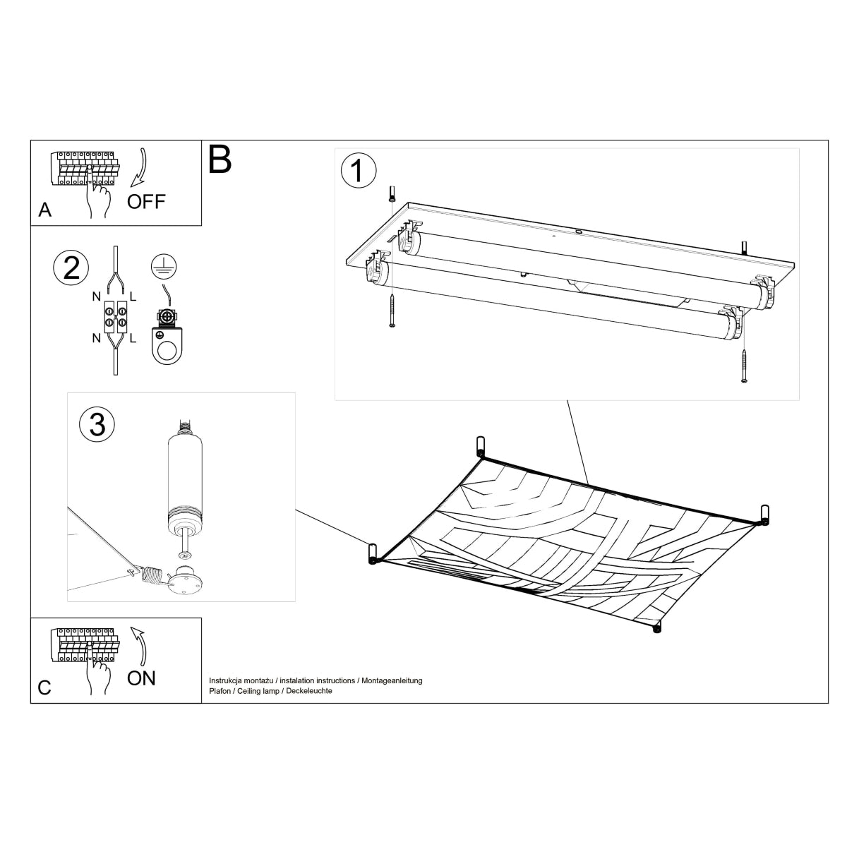 Plafondlamp LUNA 1 wit