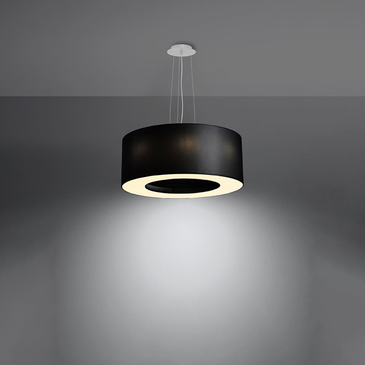 Simpele zwarte Kroonluchter SATURNO 50