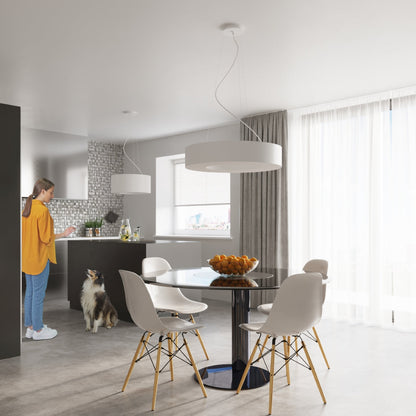 Simpele witte Kroonluchter SATURNO SLIM 50