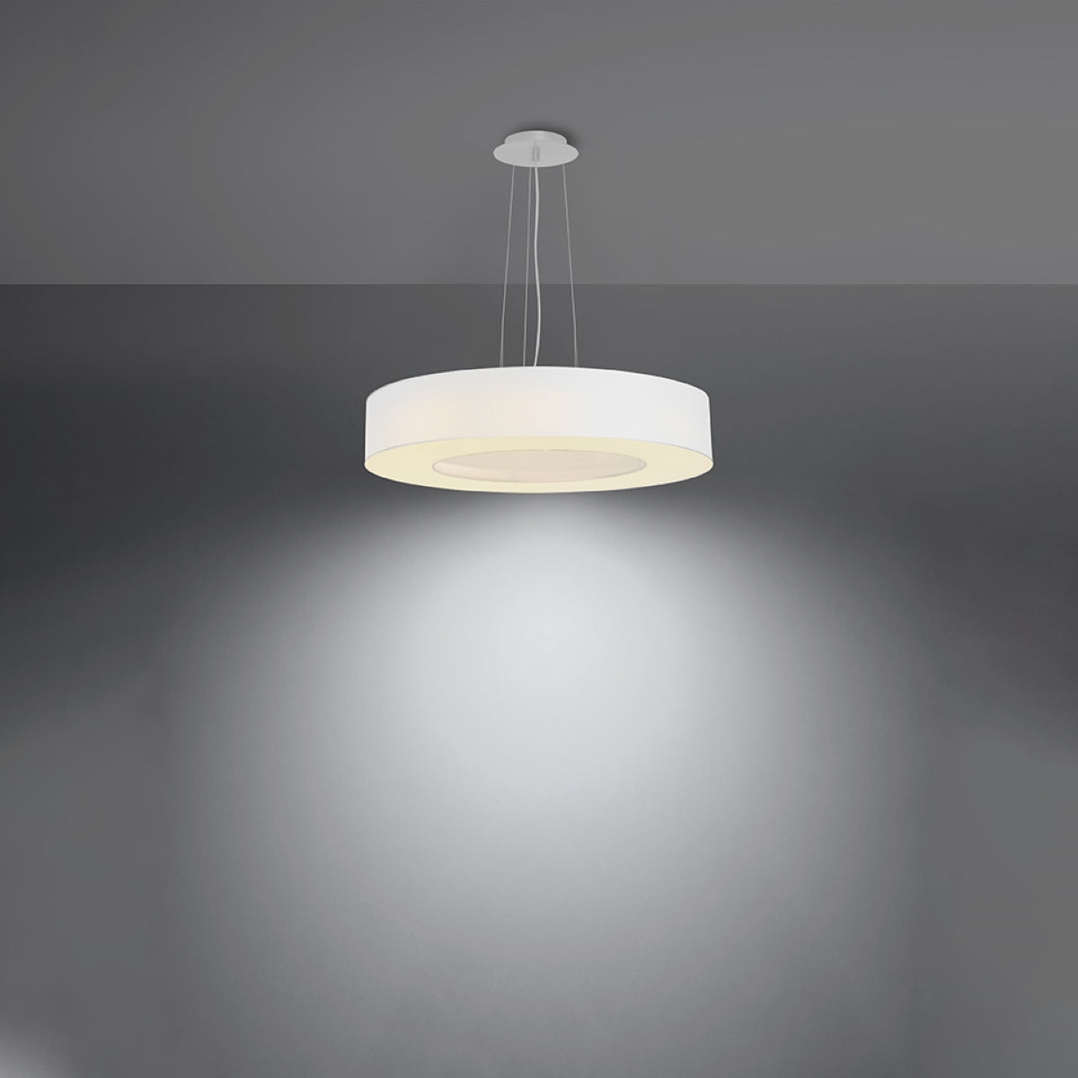 Simpele witte Kroonluchter SATURNO SLIM 50