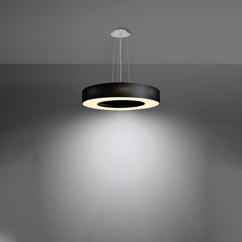 Simpele zwarte Kroonluchter SATURNO SLIM 50