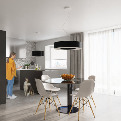 Simpele zwart Kroonluchter SATURNO SLIM 70