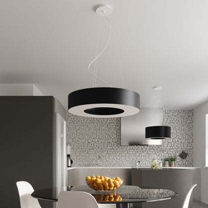 Simpele zwart Kroonluchter SATURNO SLIM 70