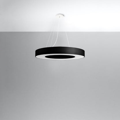 Simpele zwart Kroonluchter SATURNO SLIM 70